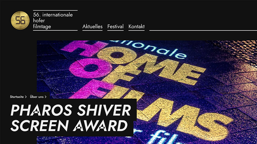 Auf den 56. Internationalen Hofer Filmtagen wird es einen neuen Preis geben – den PHAROS SHIVER SCREEN AWARD!